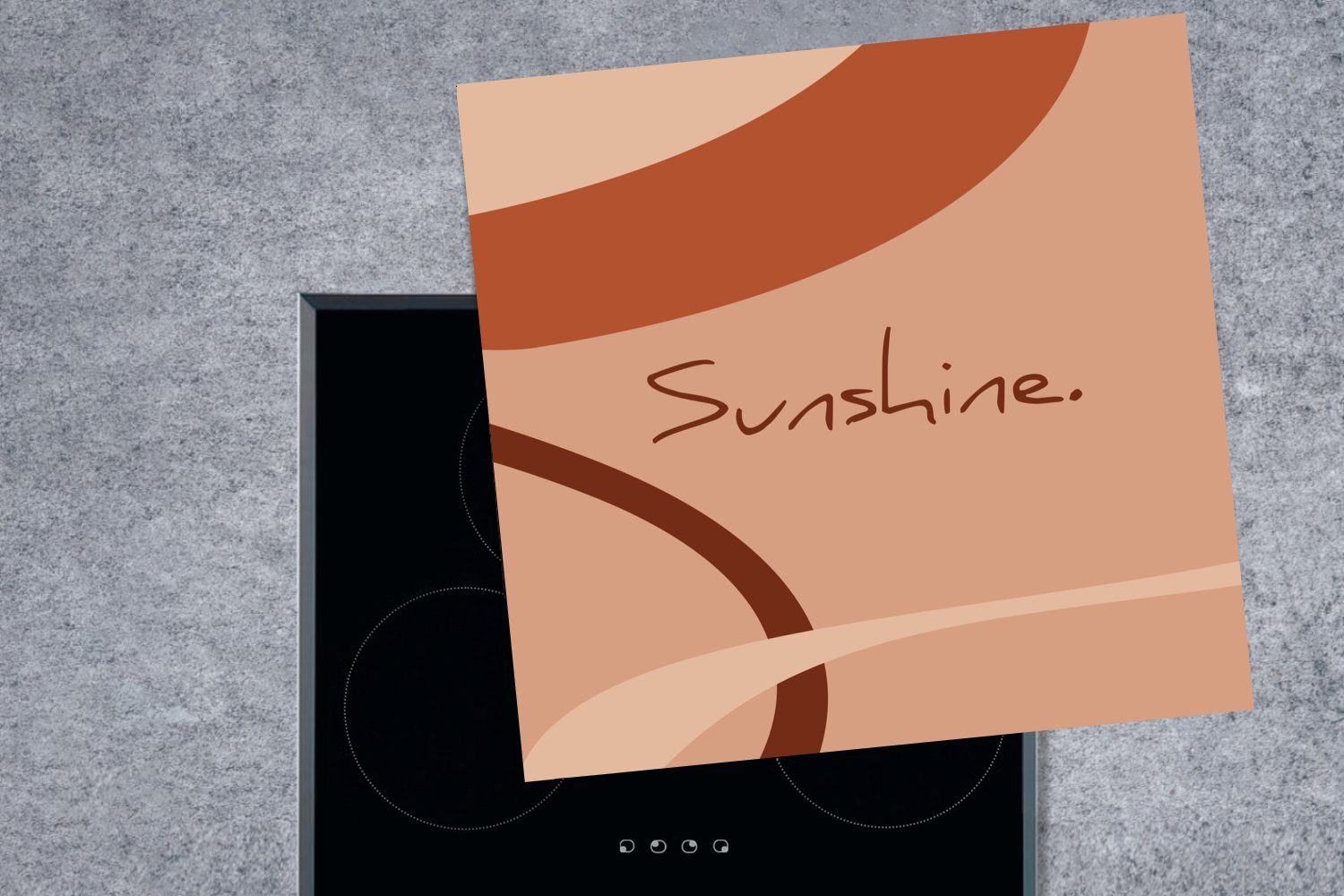 Vinyl, Sommer - Ceranfeldabdeckung, 78x78 Zitat küche Sonne MuchoWow - tlg), cm, - Rosa, Arbeitsplatte für (1 Herdblende-/Abdeckplatte