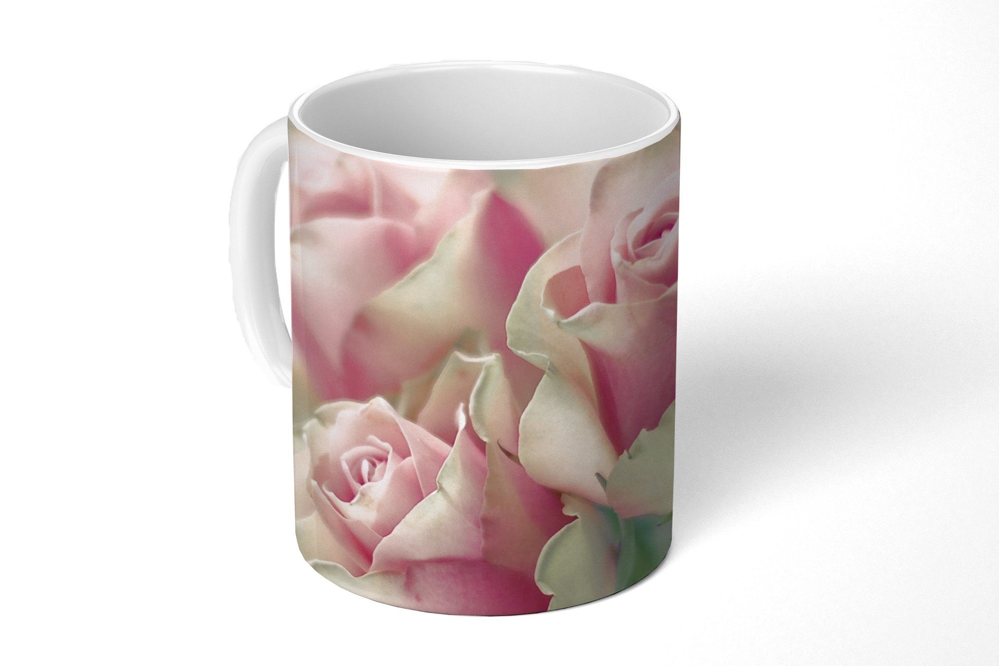 MuchoWow Tasse Rosa Rosen leuchten im hellen Sonnenlicht, Keramik, Kaffeetassen, Teetasse, Becher, Teetasse, Geschenk