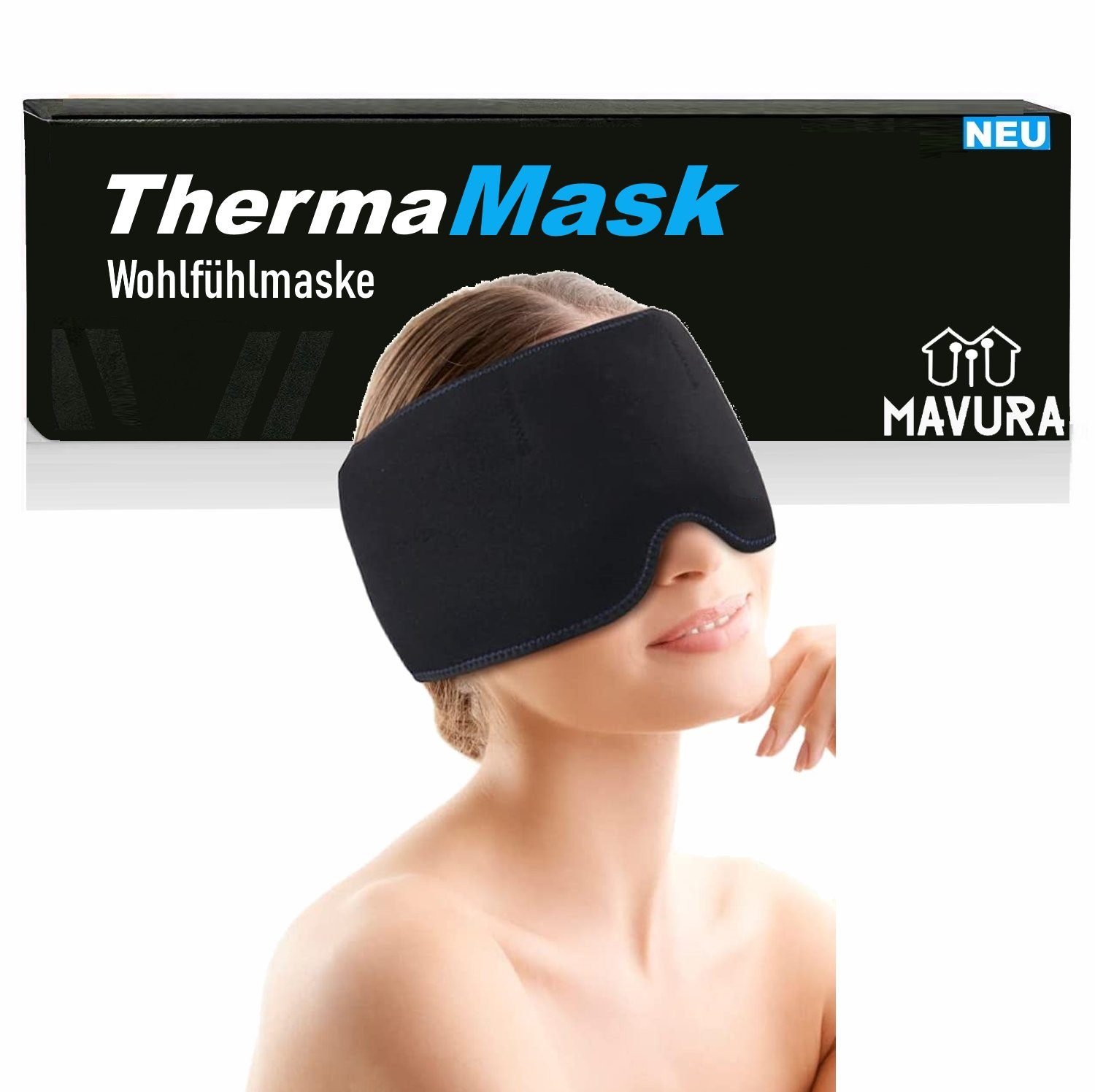 Schlafmaske ThermaMask Wohlfühlmaske Gel Schlaf Kühlmaske Kühlmütze