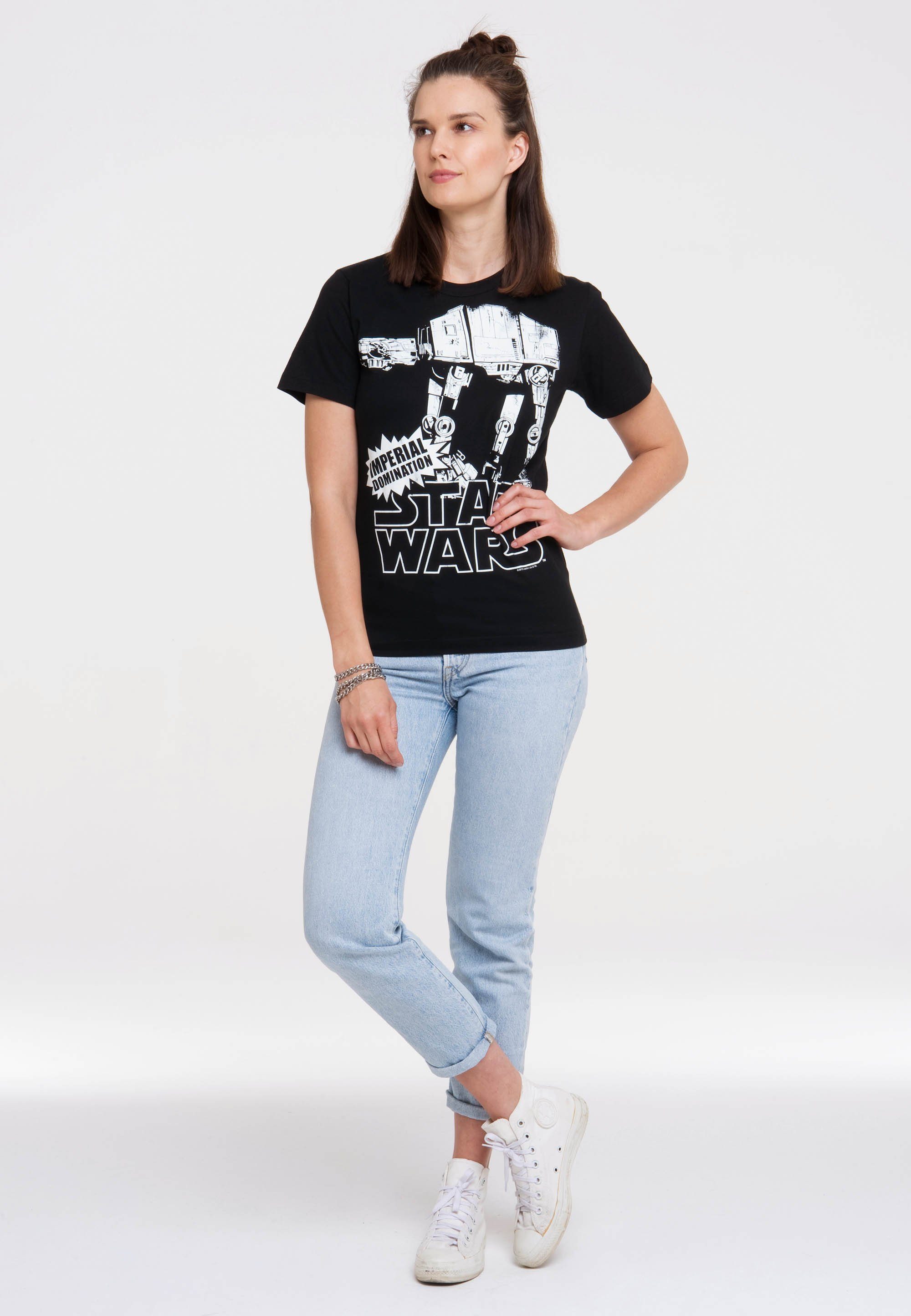 Damen Shirts LOGOSHIRT T-Shirt Star Wars - AT-AT mit lizenziertem Print