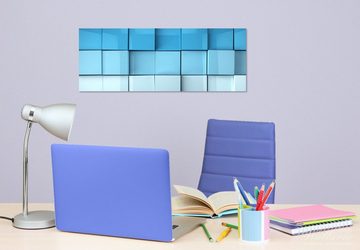 Wallario Glasbild, Blau-weiße Kisten Schachteln Muster, in verschiedenen Ausführungen