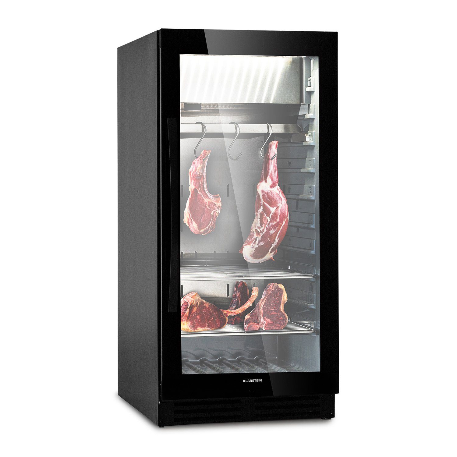 Klarstein Reifeschrank Steakhouse Pro 233 Onyx, 233 l, Elektrische Fleischkühlschrank LED Touch Kühlen 233 L