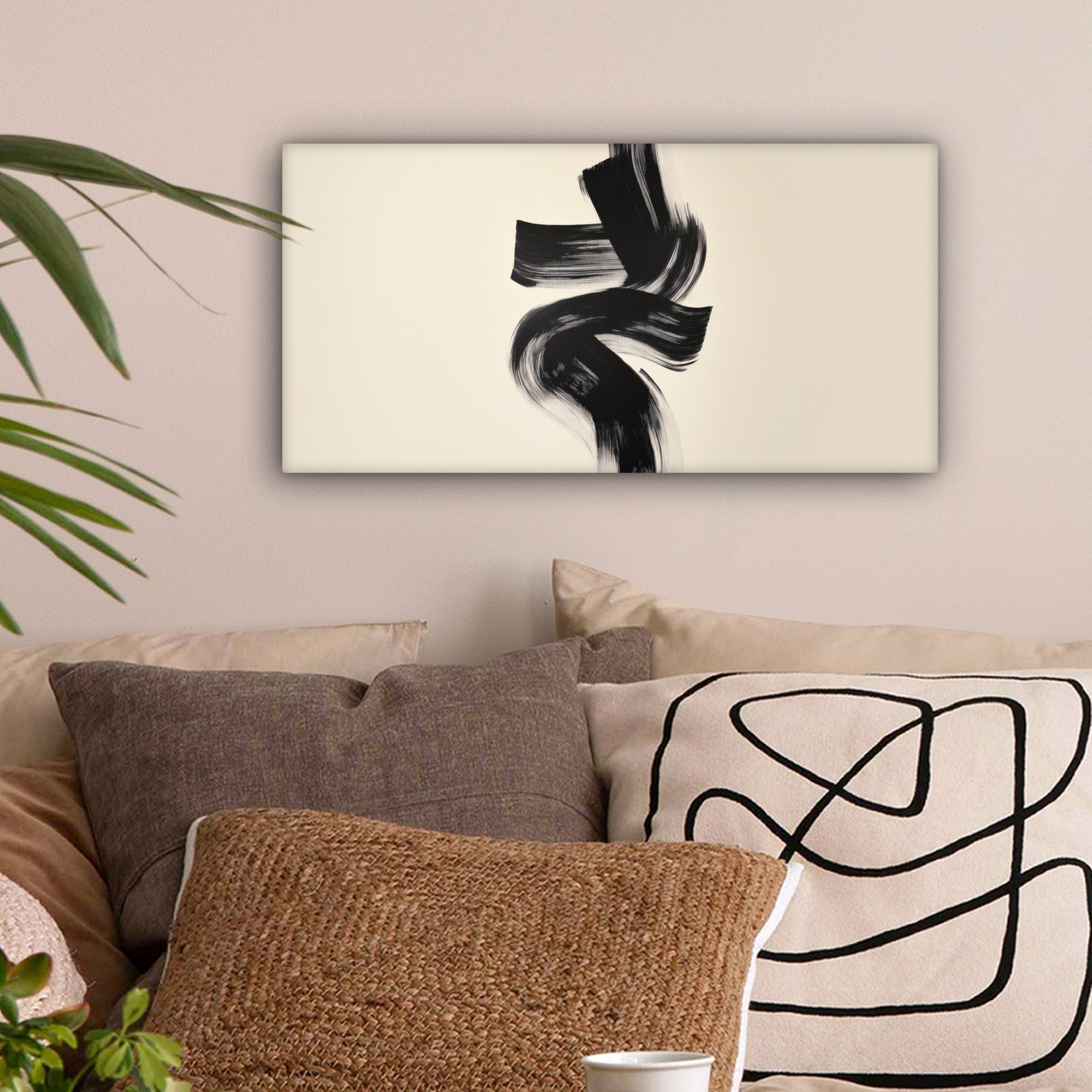 OneMillionCanvasses® Leinwandbild Panorama Streifen - Schwarz günstig online kaufen