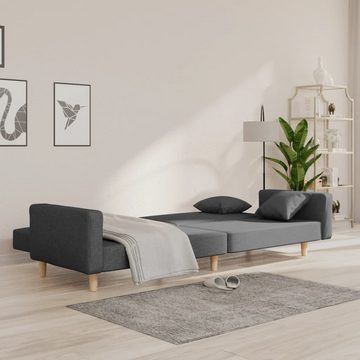 vidaXL Sofa Schlafsofa 2-Sitzer mit 2 Kissen Hellgrau Stoff