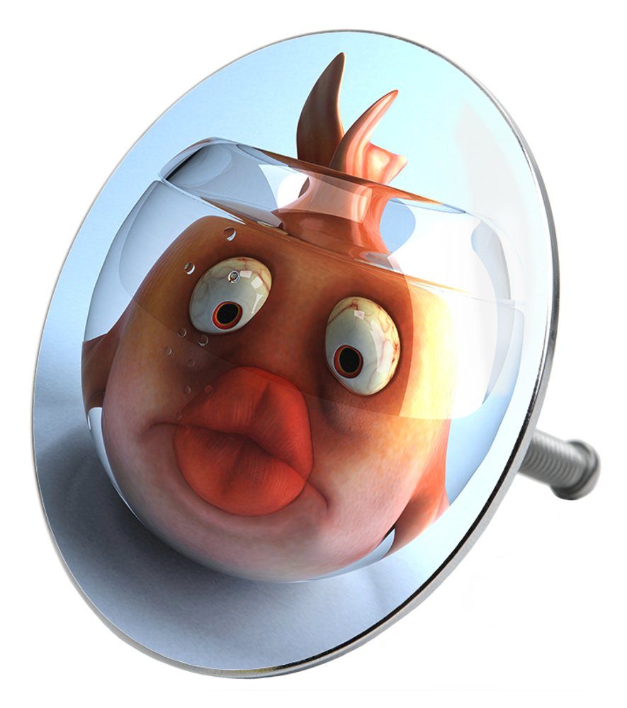 Sanilo Badewannenstöpsel Goldfisch, Ø 7.2 cm, hochwertig, universell, mit Motiv, 100% wasserdicht