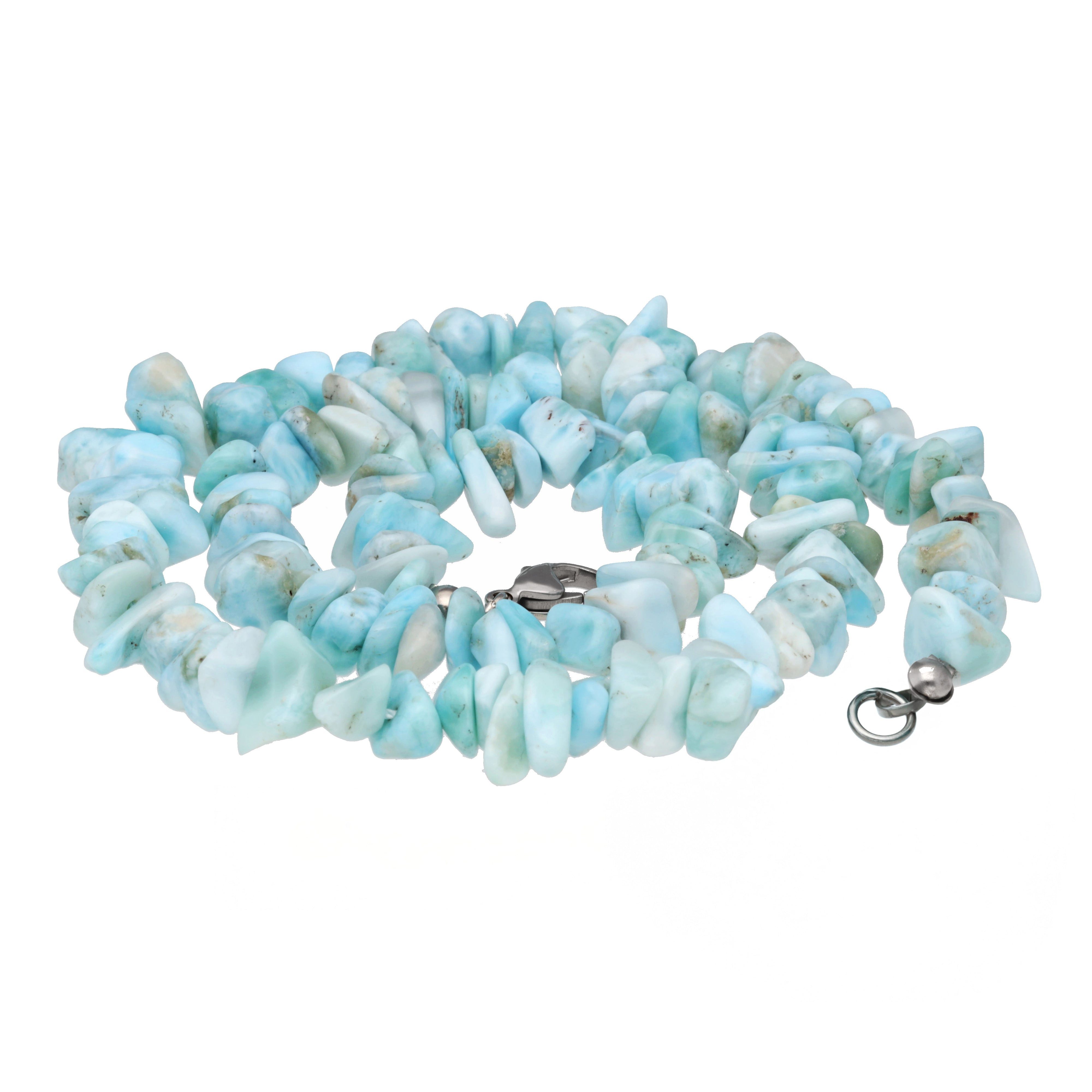 Lebensquelle Plus Gliederkette Larimar Splitterkette, 45 cm + Verschluss