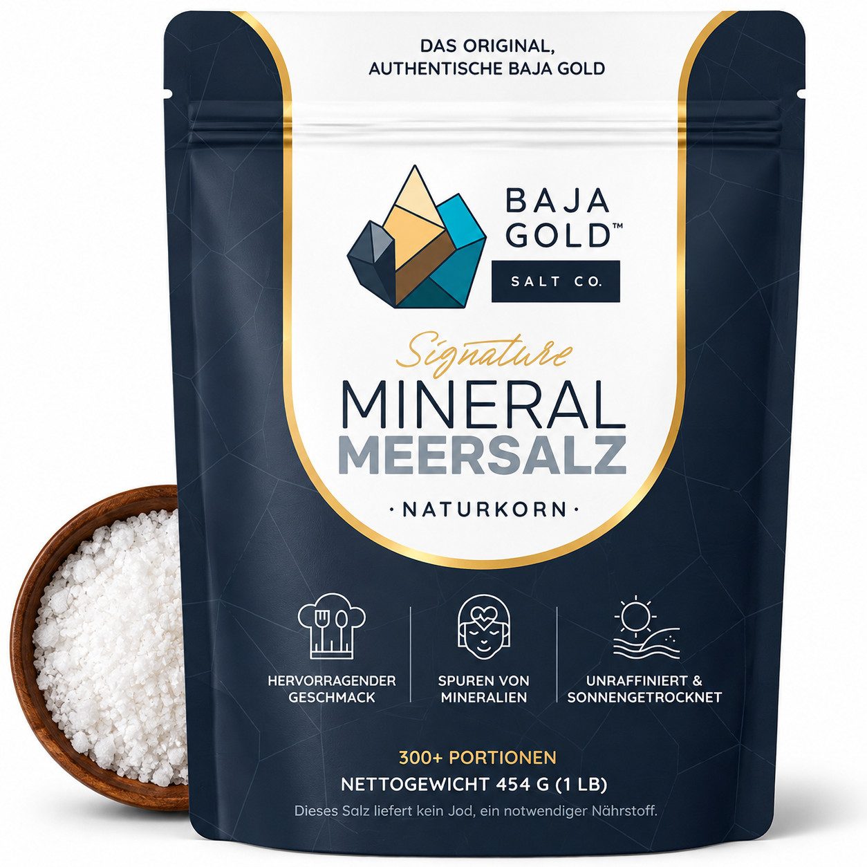 Baja Gold Salz Baja Gold Mineral Meersalz, naturbelassen & unraffiniert, 454 g