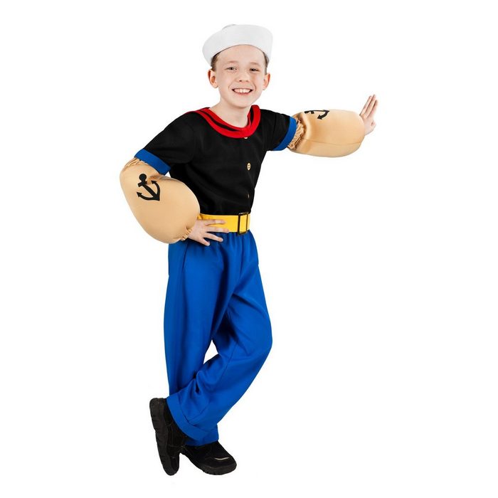 Maskworld Kostüm Popeye Kinderkostüm Hochwertiges Lizenzkostüm des starken Seemanns aus der klassischen TV-Serie