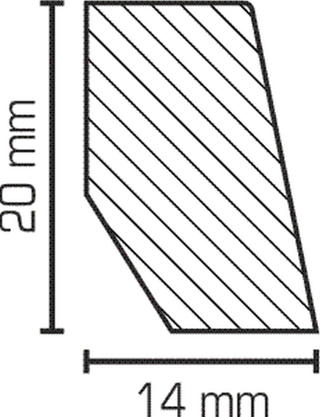 Südbrock Sockelleiste Sockelleiste Vorsatzleiste 14 x 20 Bergeiche unbehandelt Deckleiste, L: 240 cm, H: 2 cm, 1-St.