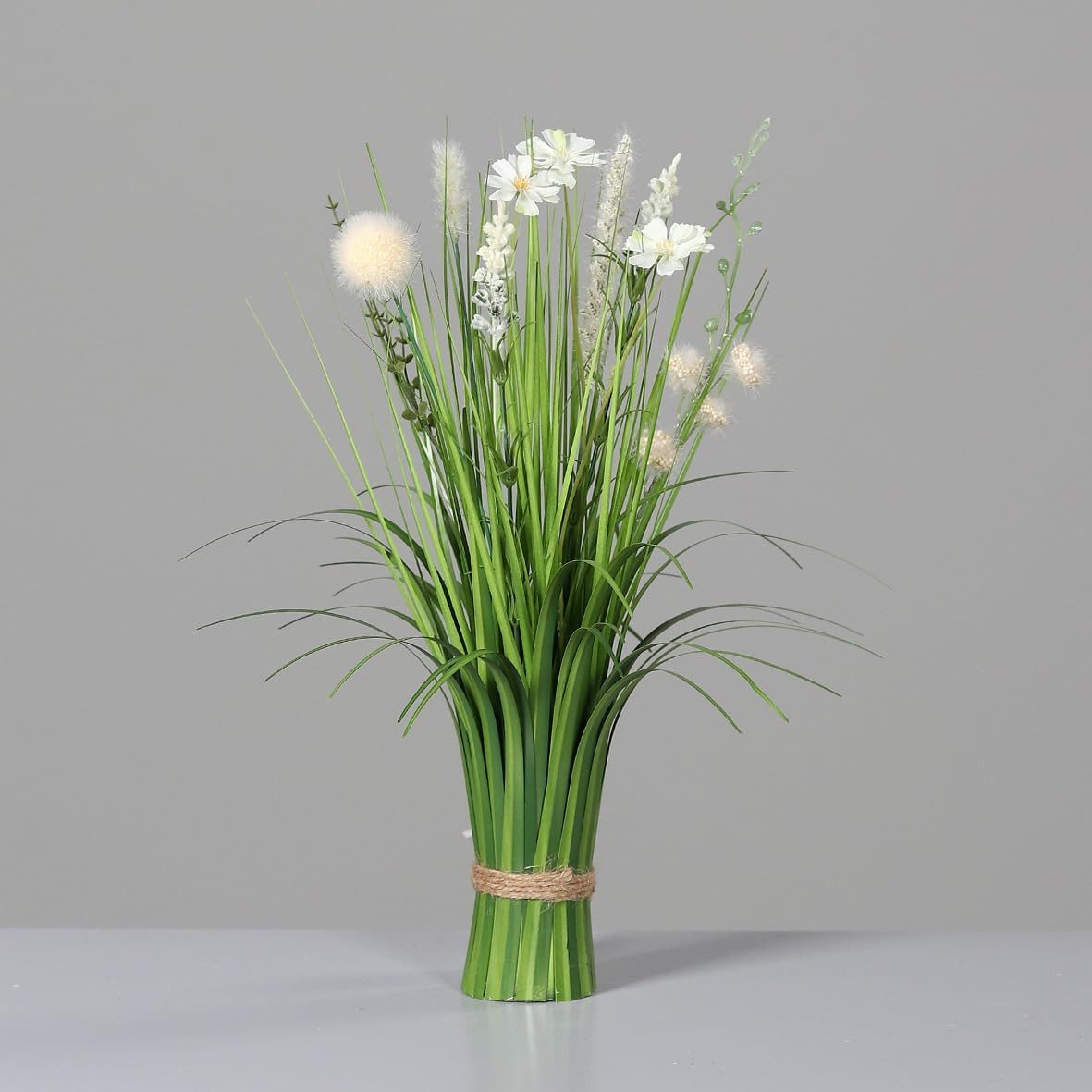 Kunstblume Künstliches Stehgras mit Blüten Kunstpflanze Dekogras Kunstblume günstig online kaufen