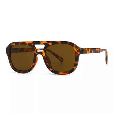 Amy too Sonnenbrille »Leo African« (Retro-Look, Trend Brille, Softetui, Brillentuch) Leopardenmuster, UV Schutz