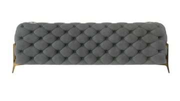 S-Style Möbel 3-Sitzer Ashley Chesterfield Sofa mit Goldene Metall Füßen, mit Wellenfederung