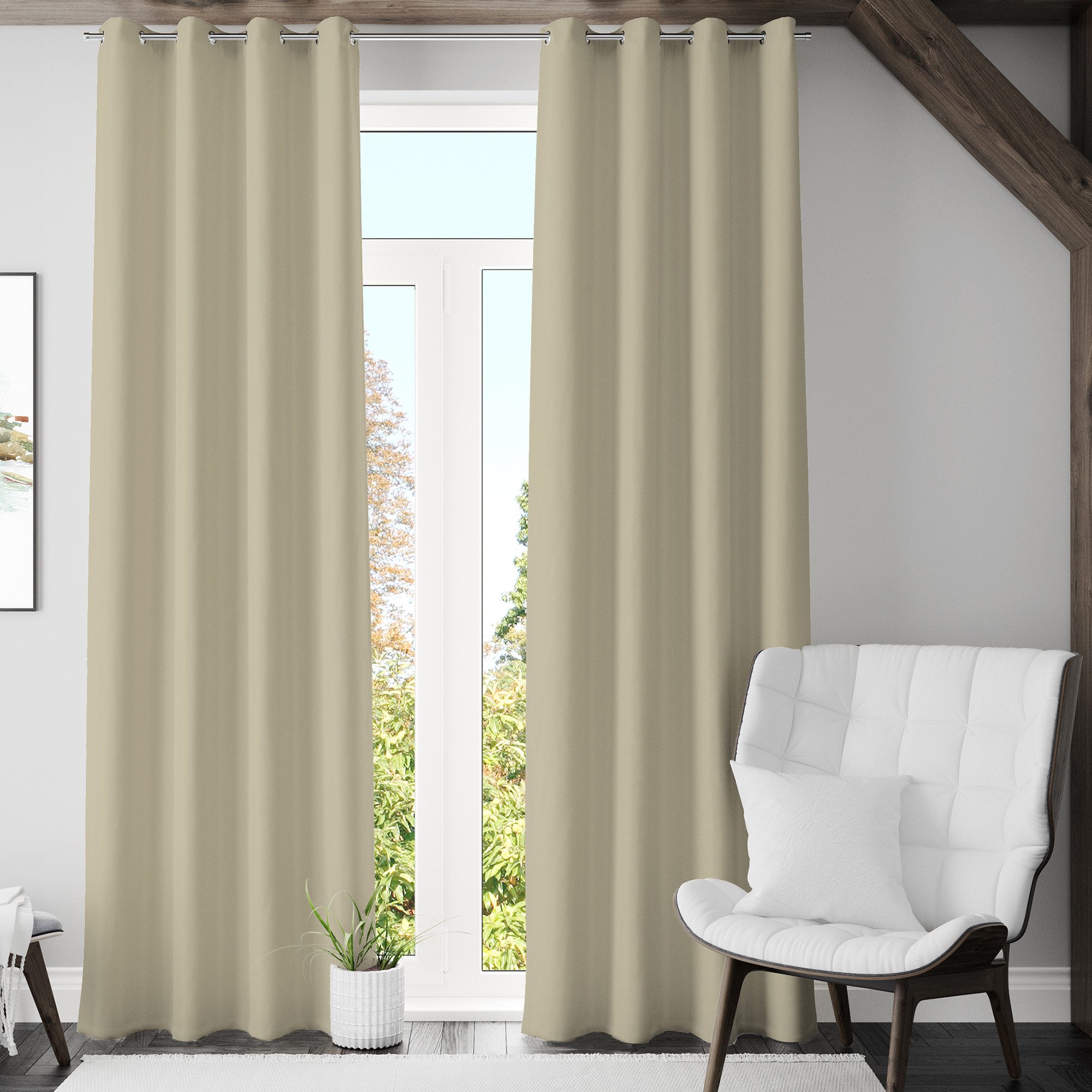 Brielle Verdunkelungsvorhang Brielle Blackout Curtain - 2 pcs Beige 140x175 günstig online kaufen