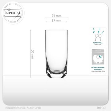 IMPERIAL glass Glas Trinkgläser, Glas, (max. 420ml) Longdrinkgläser Wassergläser Saftgläser Cocktailglas