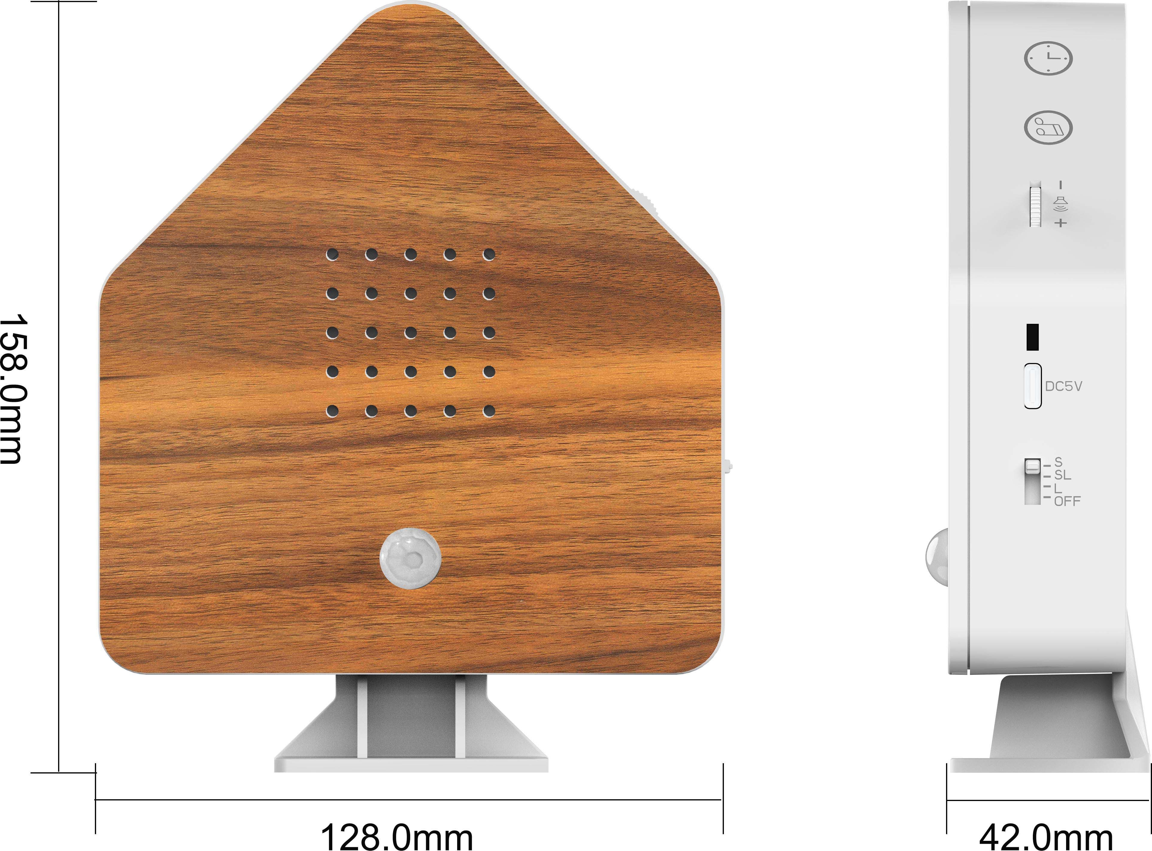 Northpoint LED Dekolicht Naturgeräuschebox Vogelzwitscher Bewegungsmelder Licht Aufladbar