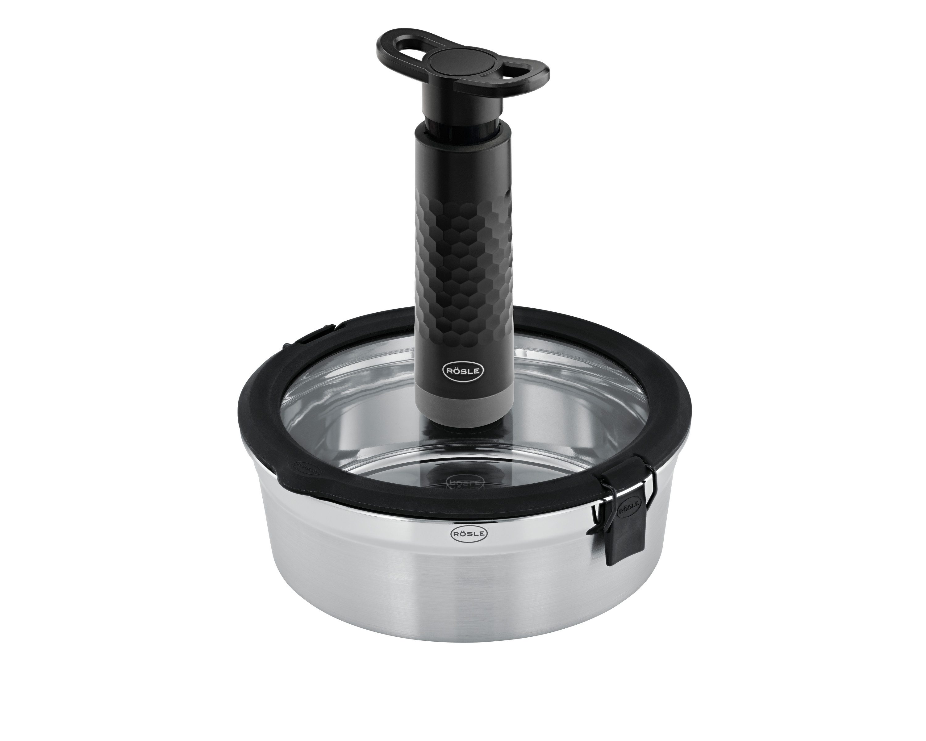 RÖSLE Deckel Vakuumdeckel FLEXX 2GO 1,4 L rund mit Clips, Deckel für 1,4 L Dose FLEXX 2GO