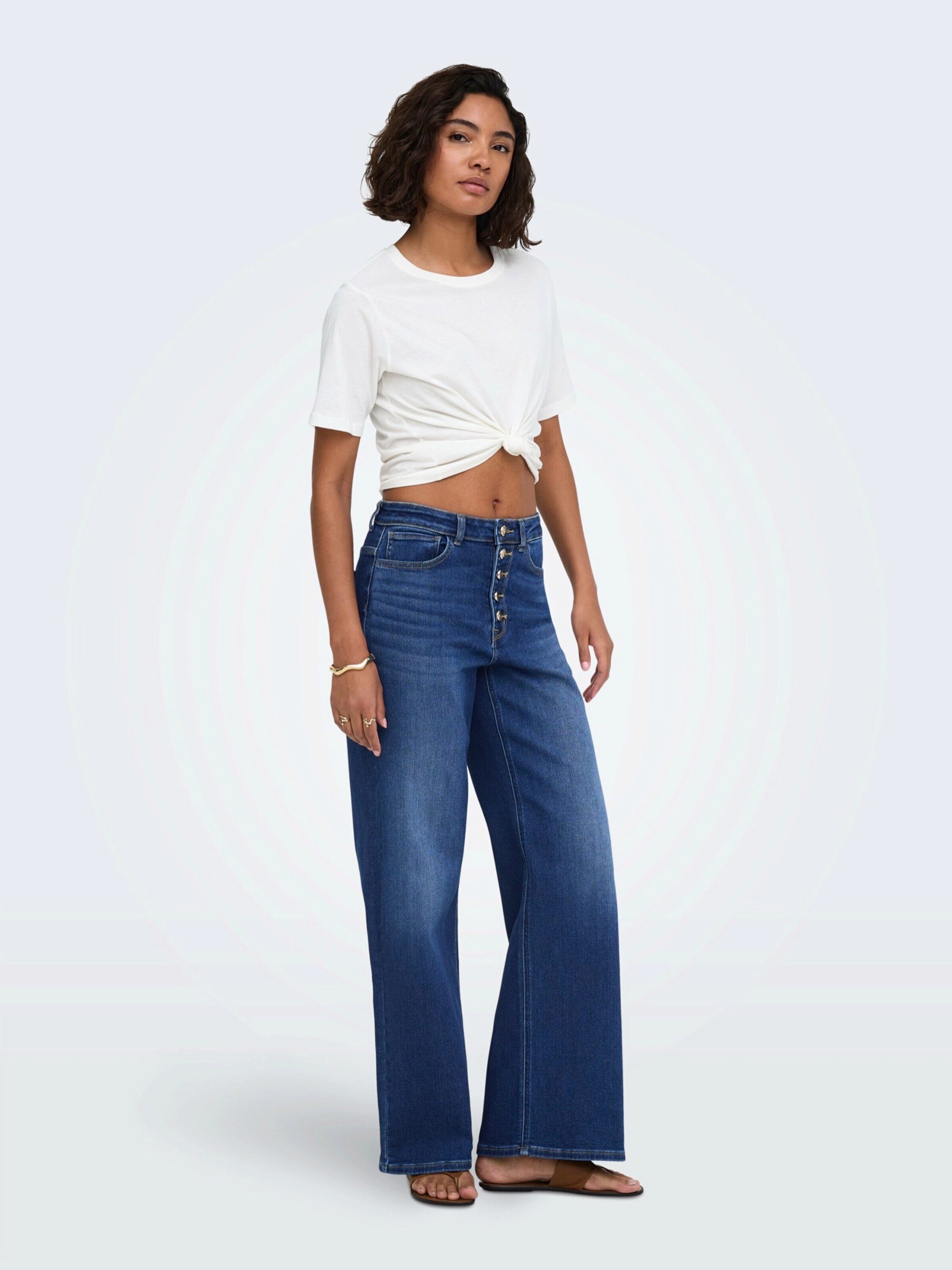 ONLY Weite Jeans ONLMADISON (1-tlg) Plain/ohne Details – Bild 3 von 5