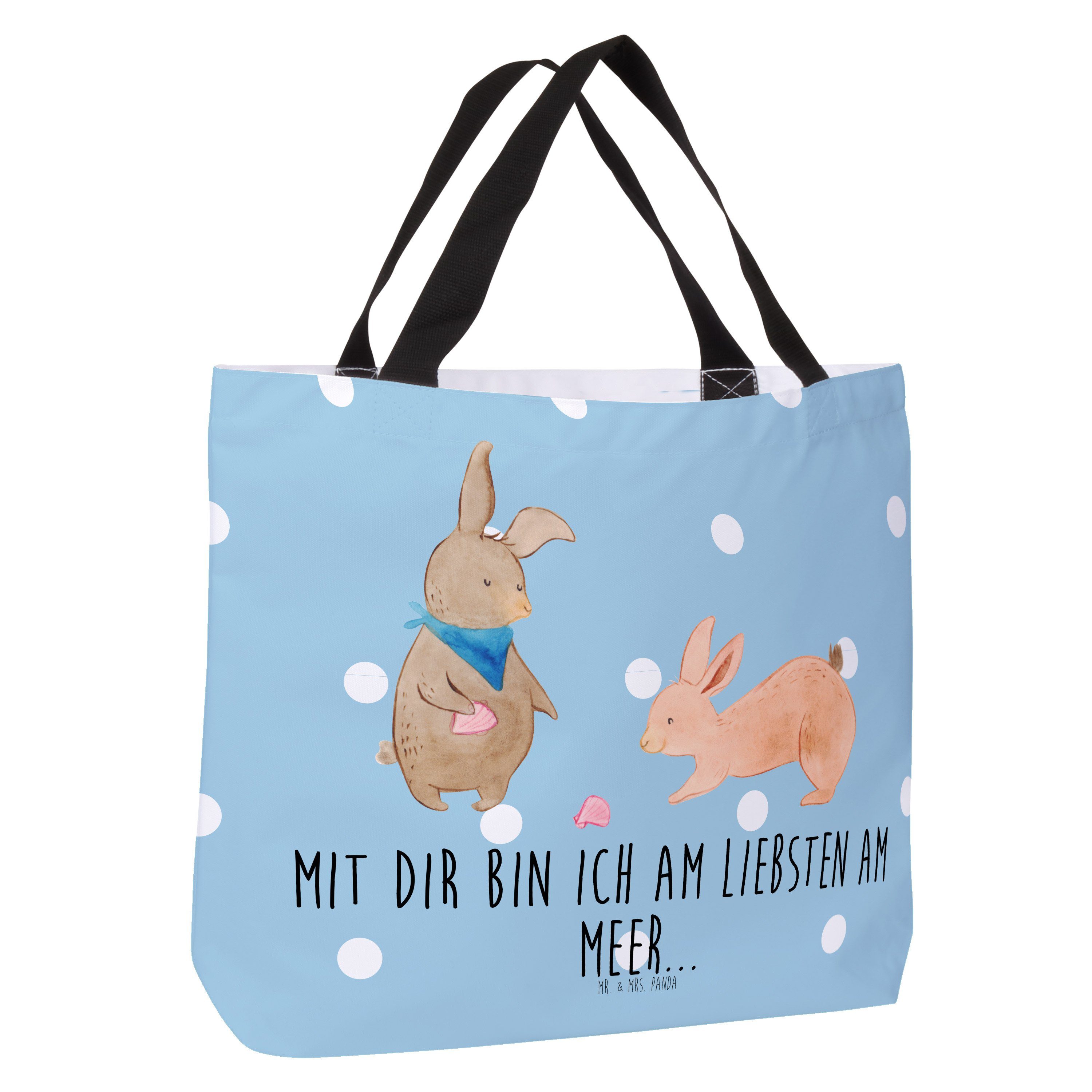 - Einkaufstasche, Panda Pastell Eink Mr. Geschenk, Tasche, & - Hasen (1-tlg) Shopper Muschel Mrs. Blau