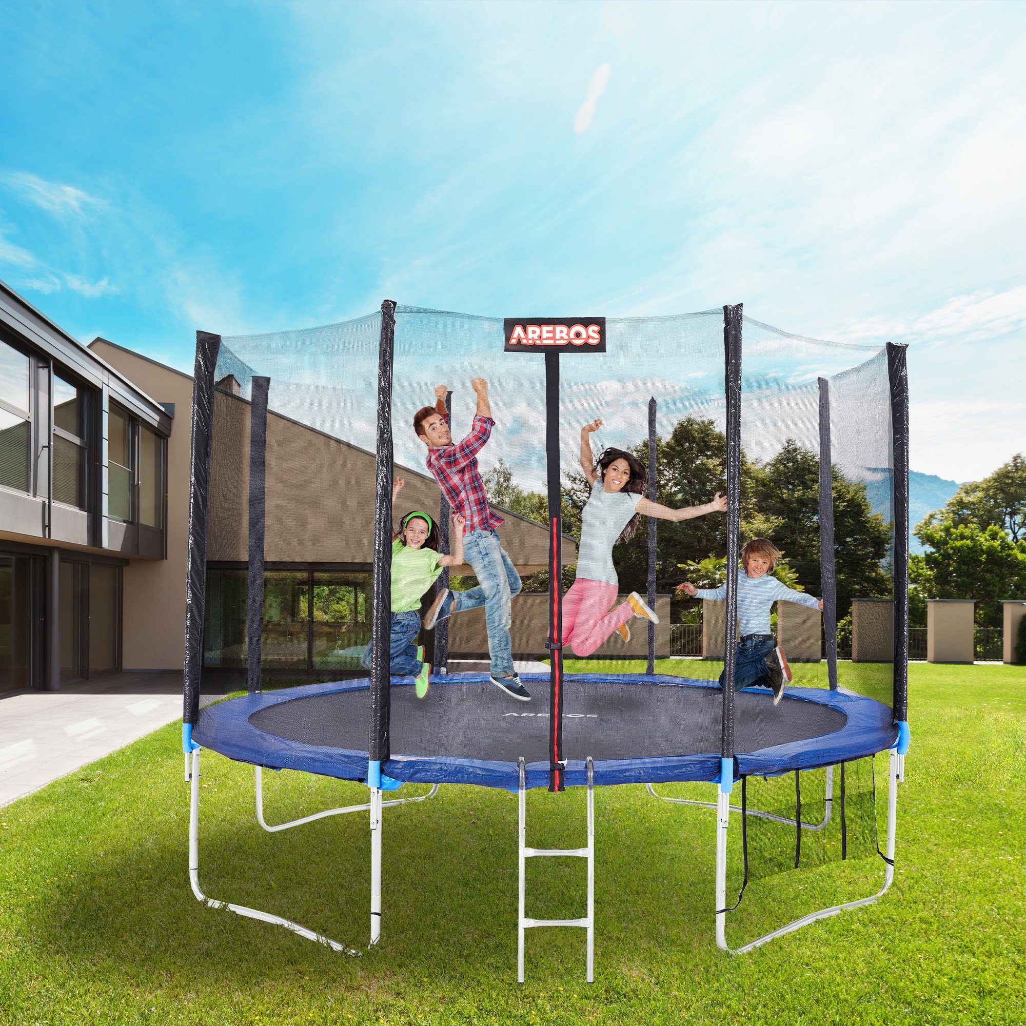 Arebos Trampolinnetz + Randabdeckung, von 305 - 460 cm verschiedene Grössen (Set), 305 cm