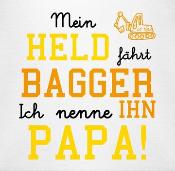 Shirtracer Shirtbody Mein Held fährt Bagger Sprüche Baby