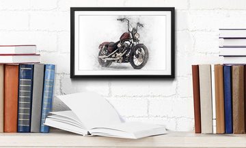 WandbilderXXL Bild mit Rahmen Motorbike, Motorrad, Wandbild, in 4 Größen erhältlich