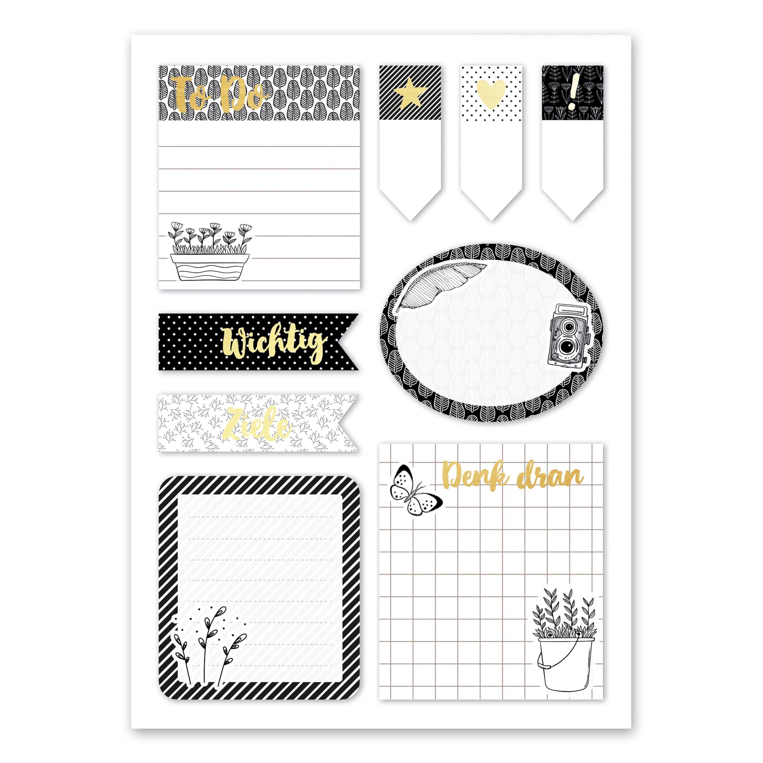 PAPIERDRACHEN Haftnotizblock Bullet Journal Sticky Notes - Blöcke Haftnotizen, Klebezettel
