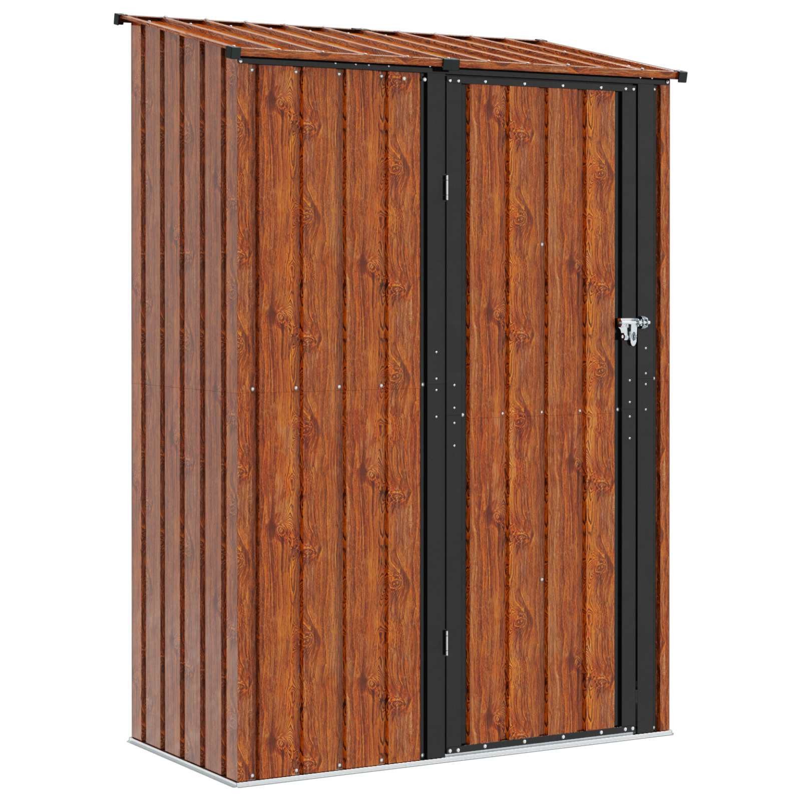vidaXL Garten-Geräteschrank 140,5 x 74 x 200 cm Gartenhütten Braun 140,5x74x200 cm Metall