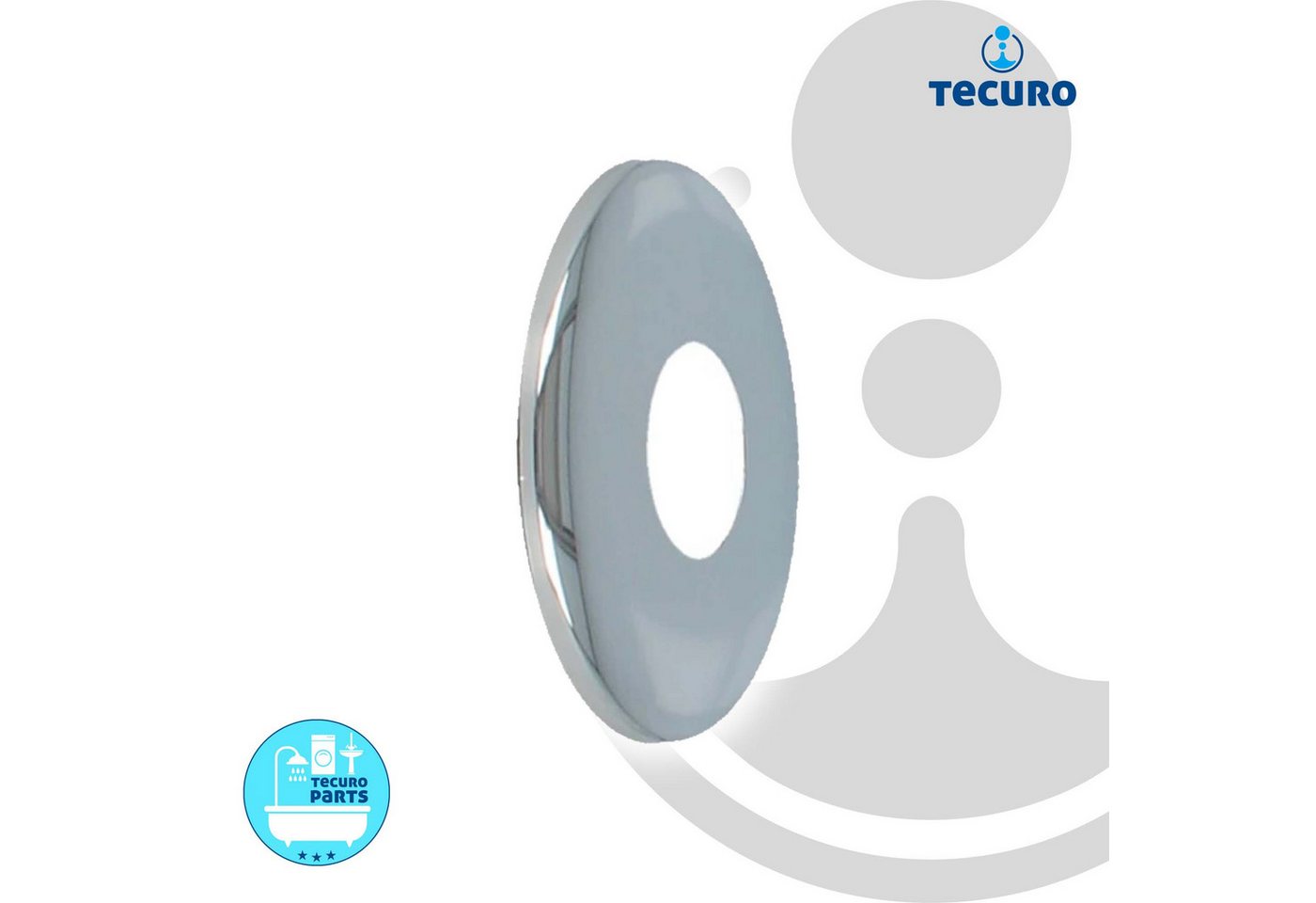 Thumbnail - tecuro Badarmatur DESIGN-Hahnrosette (1/2) Ø 22 mm x Ø 61 mm - Messing verchromt