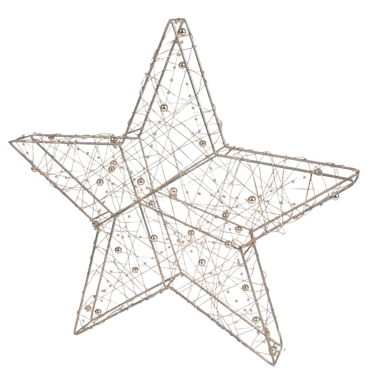 BURI Dekostern Drahtstern mit LED Beleuchtung H=33cm gold silber Weihnachts günstig online kaufen