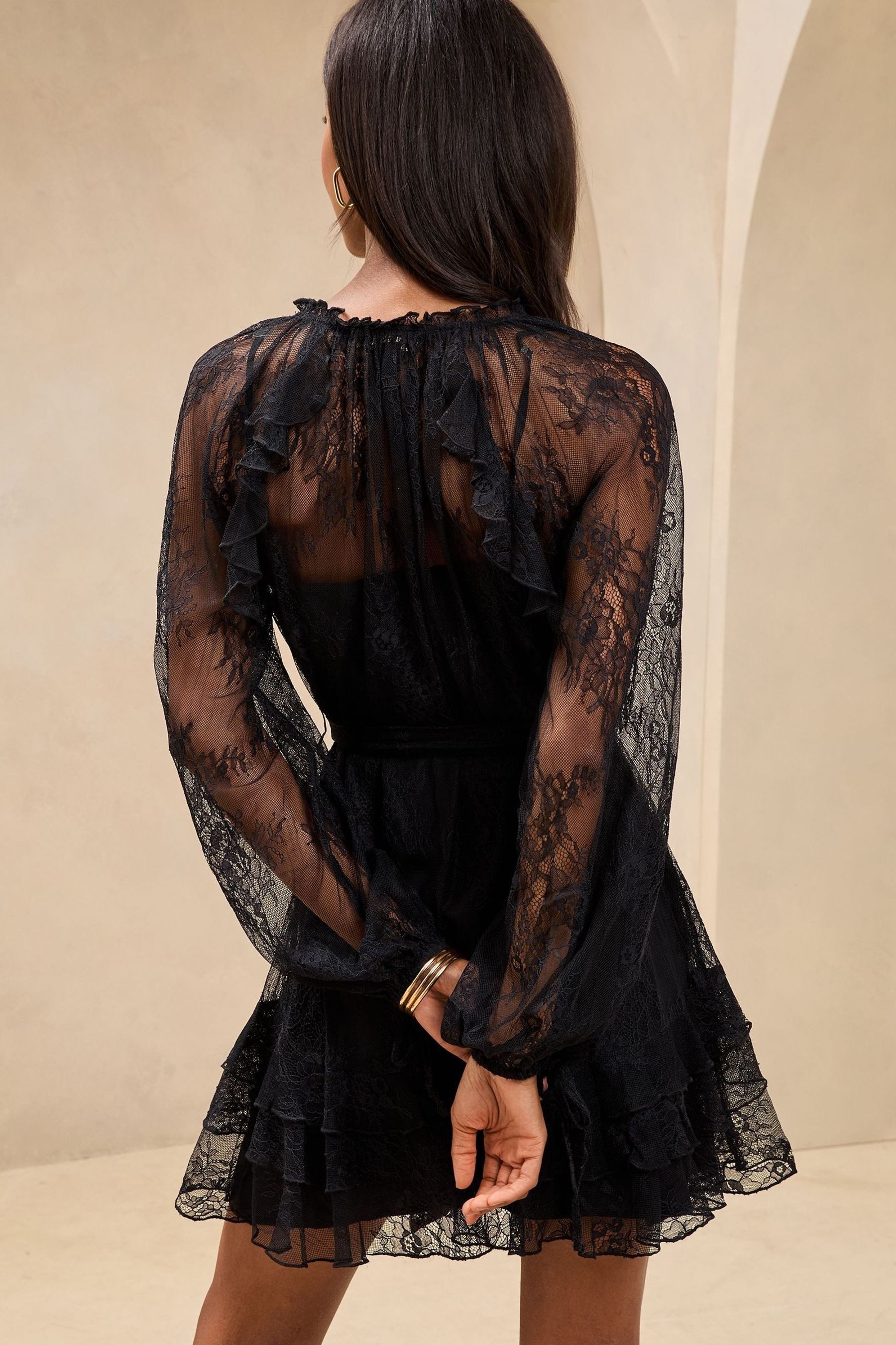 LIPSY Minikleid Lipsy Mini-Etuikleid mit Rüschen, Regular (1-tlg) günstig online kaufen