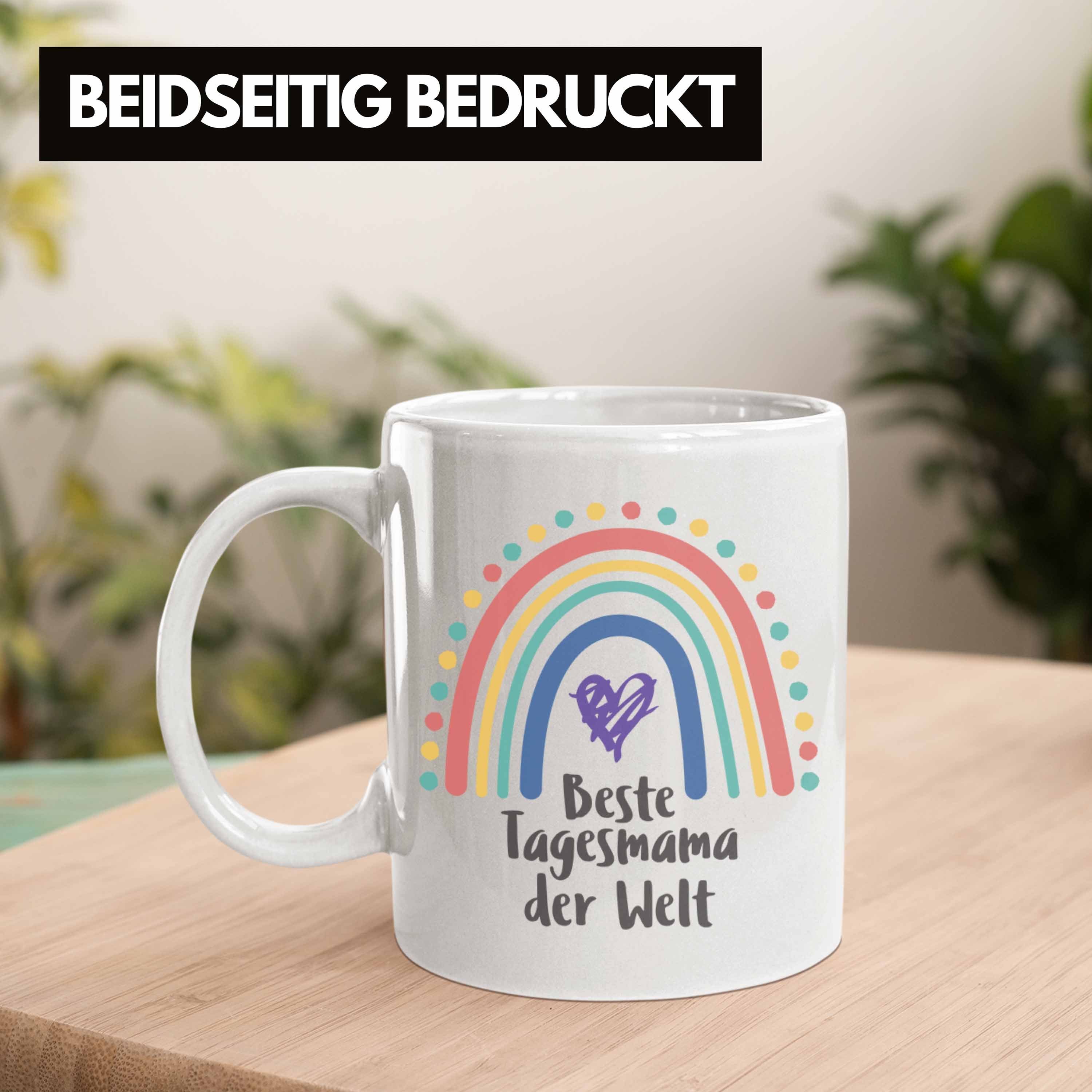 Beste Trendation - Tasse Geschenk Tagesmutter Tasse Aufpasserin Tagesmama Trendation Erzieherin Herz Geschenkidee mit Weiss