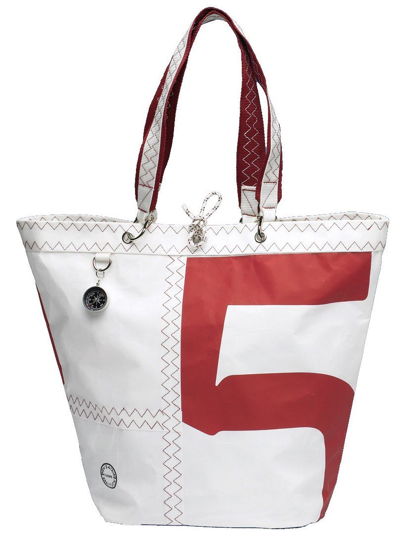 Trend Marine Weiß Rot aus Segeltuch, Girl Shopping Bag / Einkaufsshopper Einkaufstasche, Sea