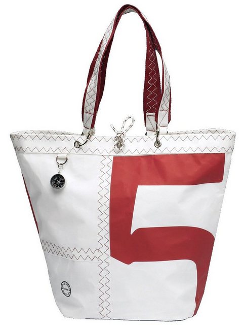 Trend Marine Einkaufsshopper Sea Girl Einkaufstasche, Weiß / Rot aus Segeltuch, Shopping Bag