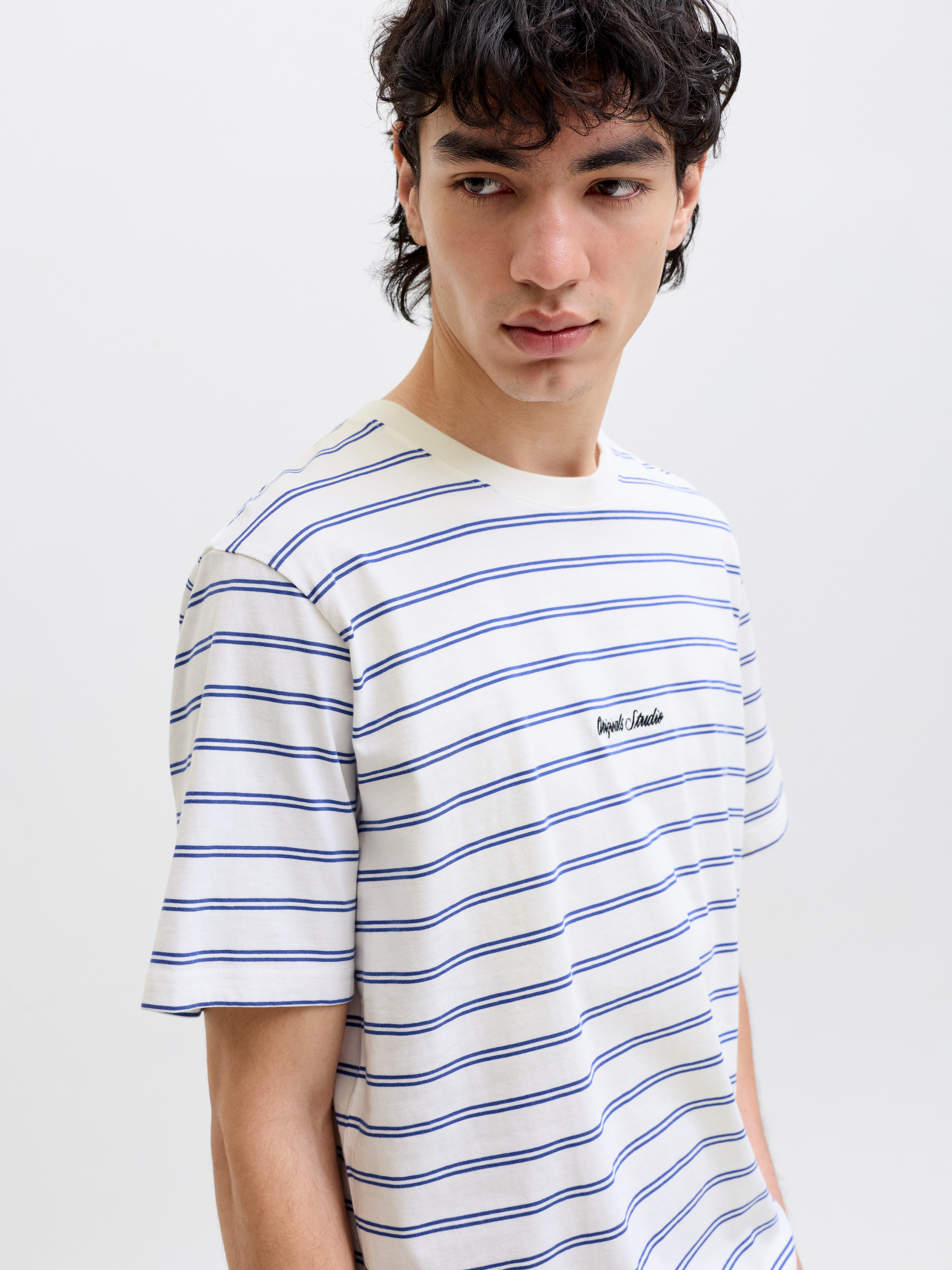 Jack & Jones T-Shirt JORNORREBRO STRIPE TEE SS CN LN Baumwolle, relaxed fit