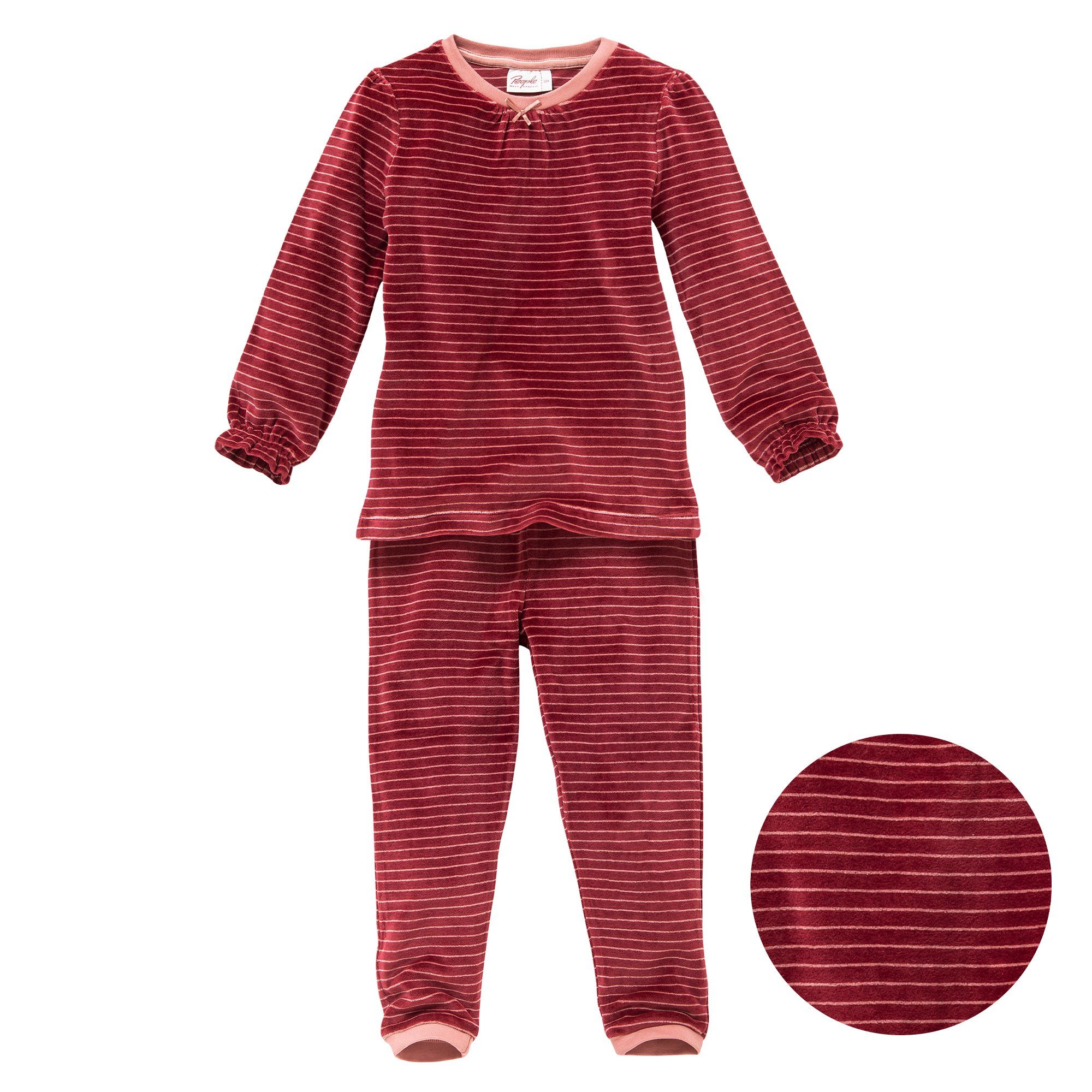 People Wear Organic Pyjama Nicki, Mädchen Baumwolle Schlafanzug Langarm aus Bio