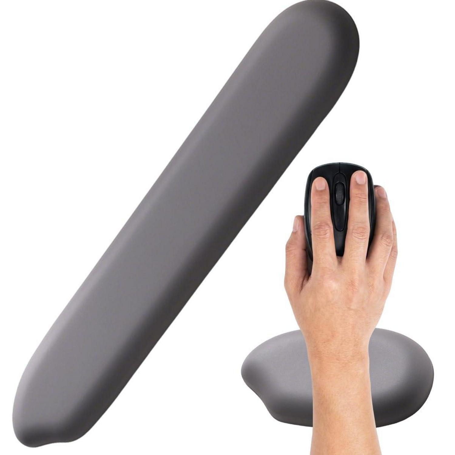 LuxusKollektion Handballenauflage Ergo Tastatur- & Mauspad-Set Memory-Schaum Grau (1-St)