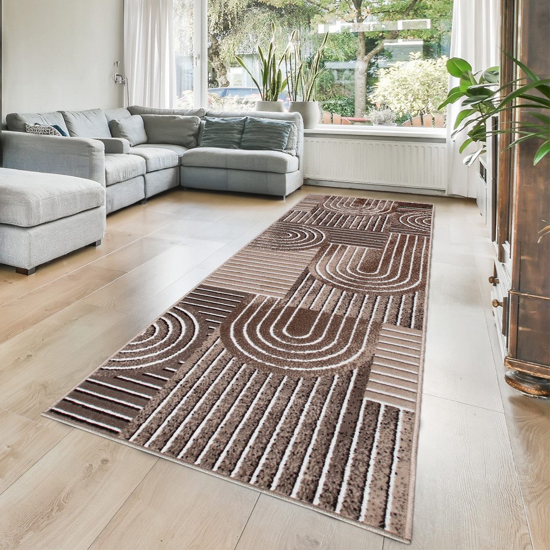 OTTO home Teppich Lysandra, rechteckig, Höhe: 8 mm, 3D-Effekt, softer Kurzflor, pflegeleicht, leichter Glanz, Scandi-Look