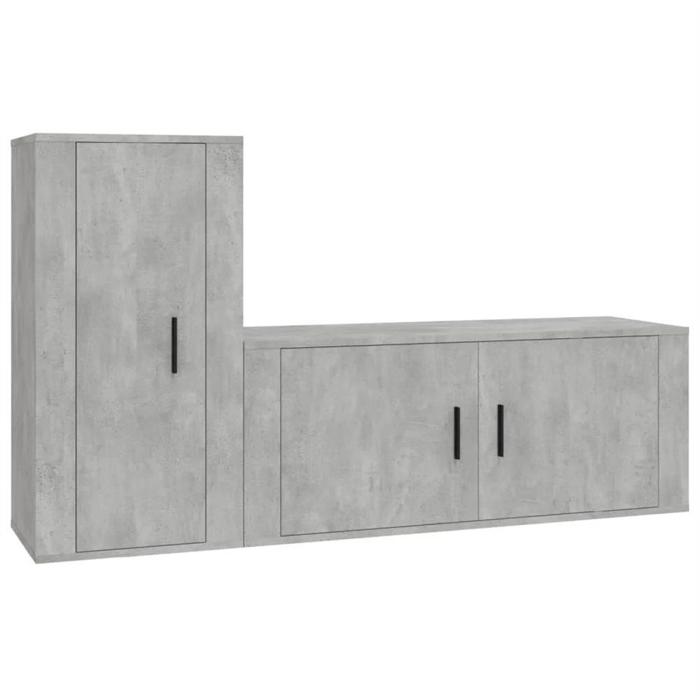 DOTMALL TV-Schrank TV-Schrank-Set,Holzwerkstoff,Betongrau,2-tlg.