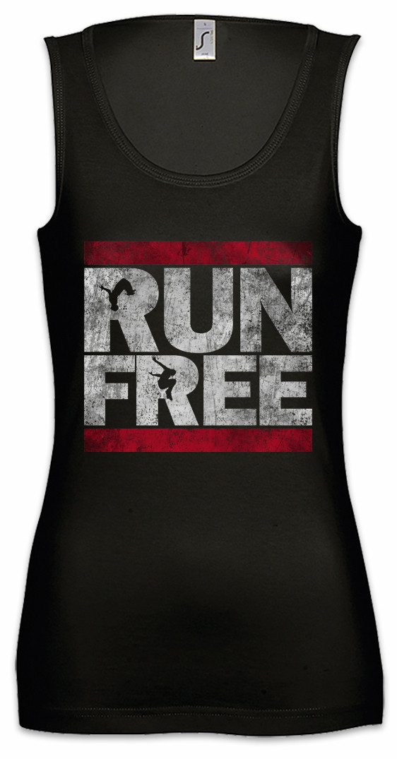 Urban Backwoods Tanktop Run Free Ärmelloses Damen T-Shirt Parcours Parkour Sport Extrem Sports Parkourläufer Freerunning Urban Movement