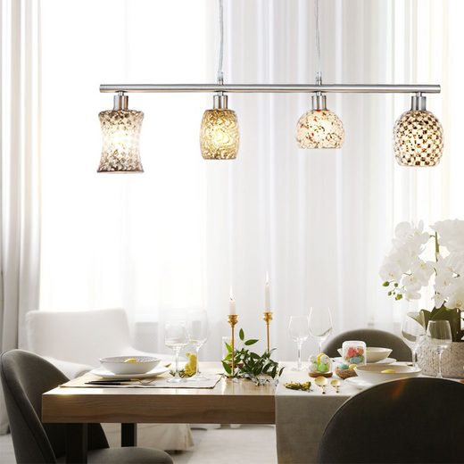 etc-shop Deckenleuchte, Hänge Leuchte Glas Mosaik-Design Pendel Wohn