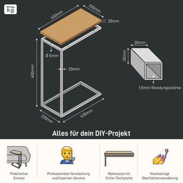 Natural Goods Berlin Ablagetisch C-FORM (1-St), Beistelltisch, Couchtisch, Nachttisch, ohne Tischplatte, Industrial