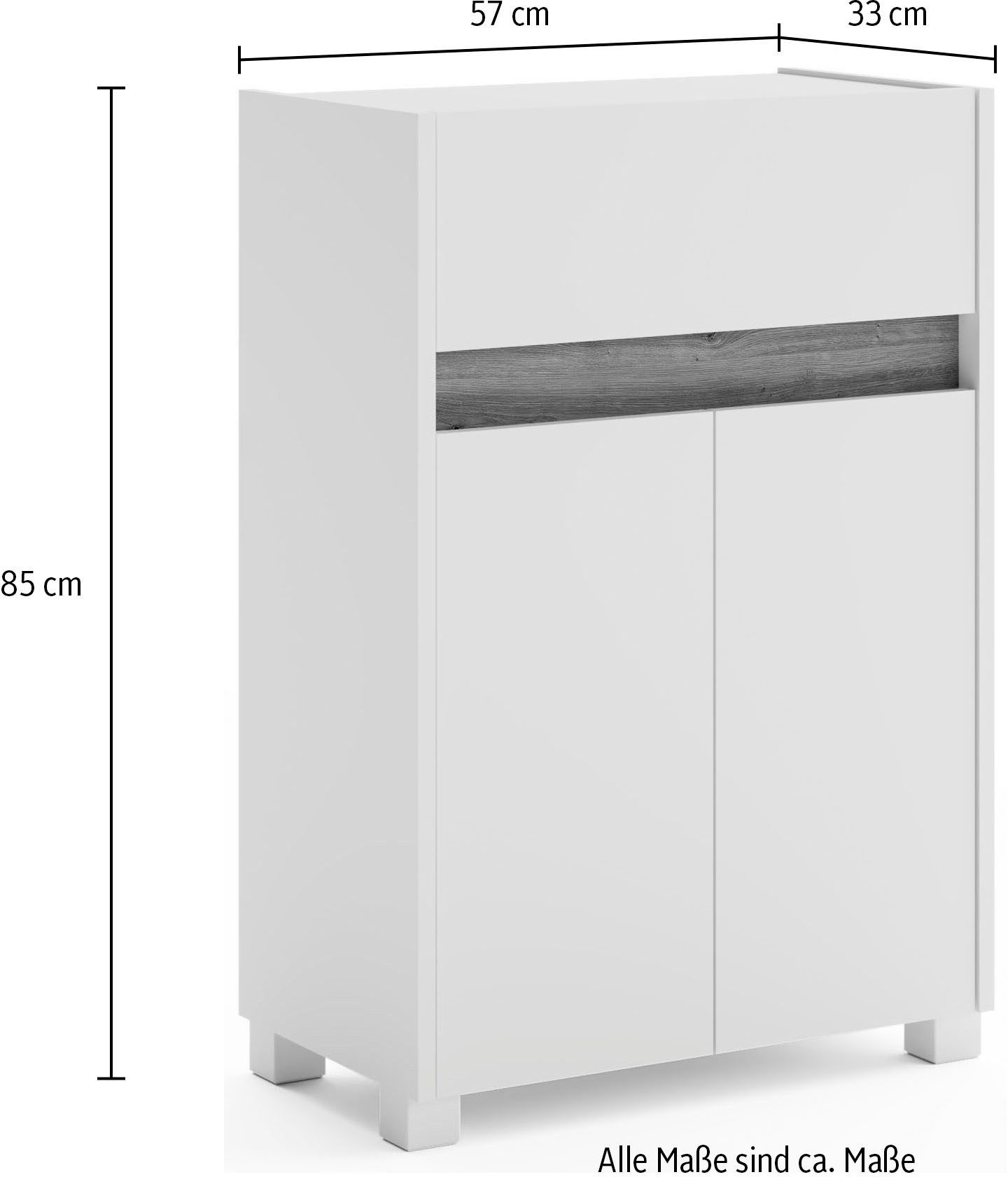 Schildmeyer Midischrank "Cosmo, Breite 56 cm", Grifflose Türöffnung, Traver günstig online kaufen