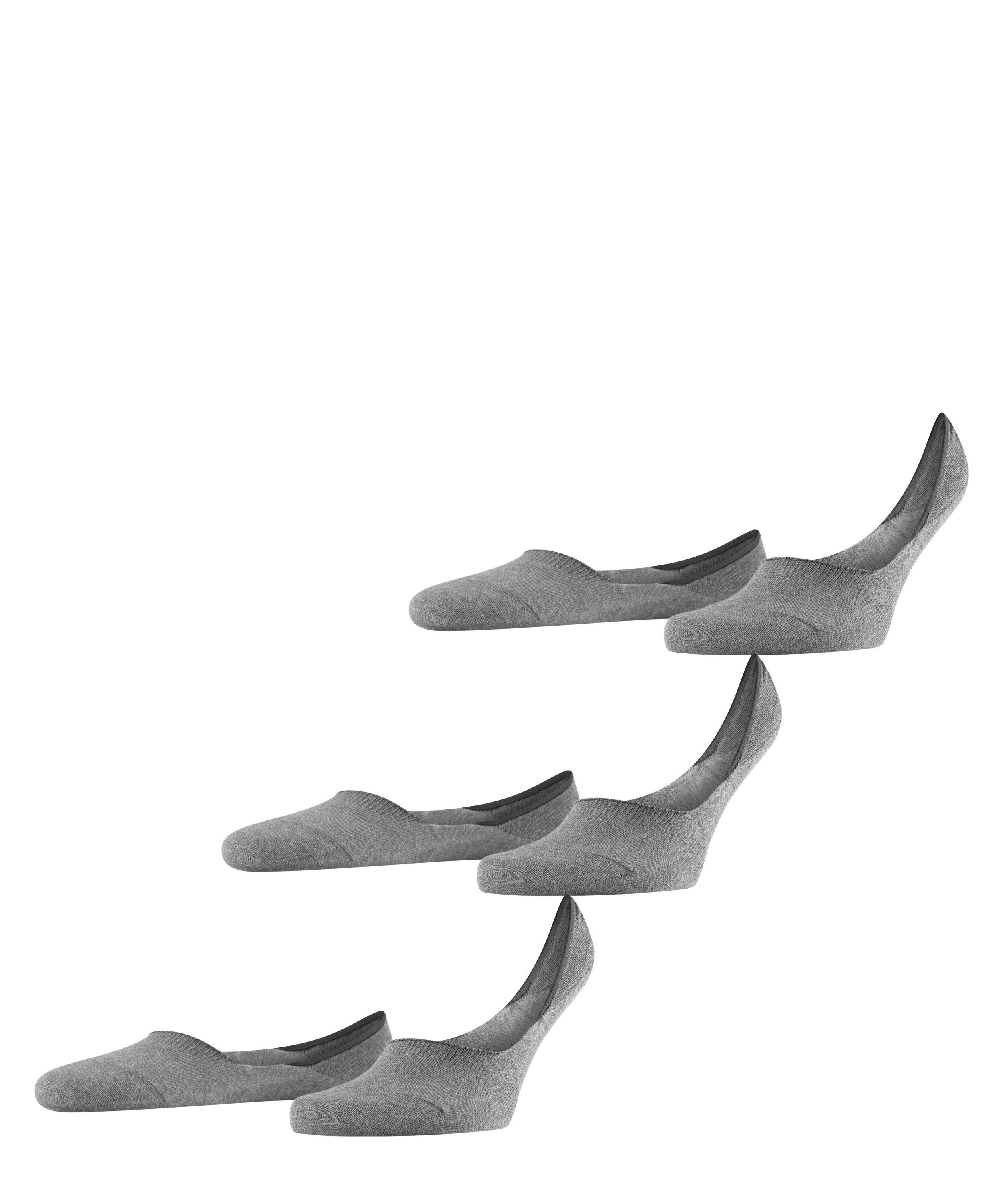 FALKE Füßlinge Step Medium Cut 3-Pack mit Anti-Slip-System light greymel. (3390)