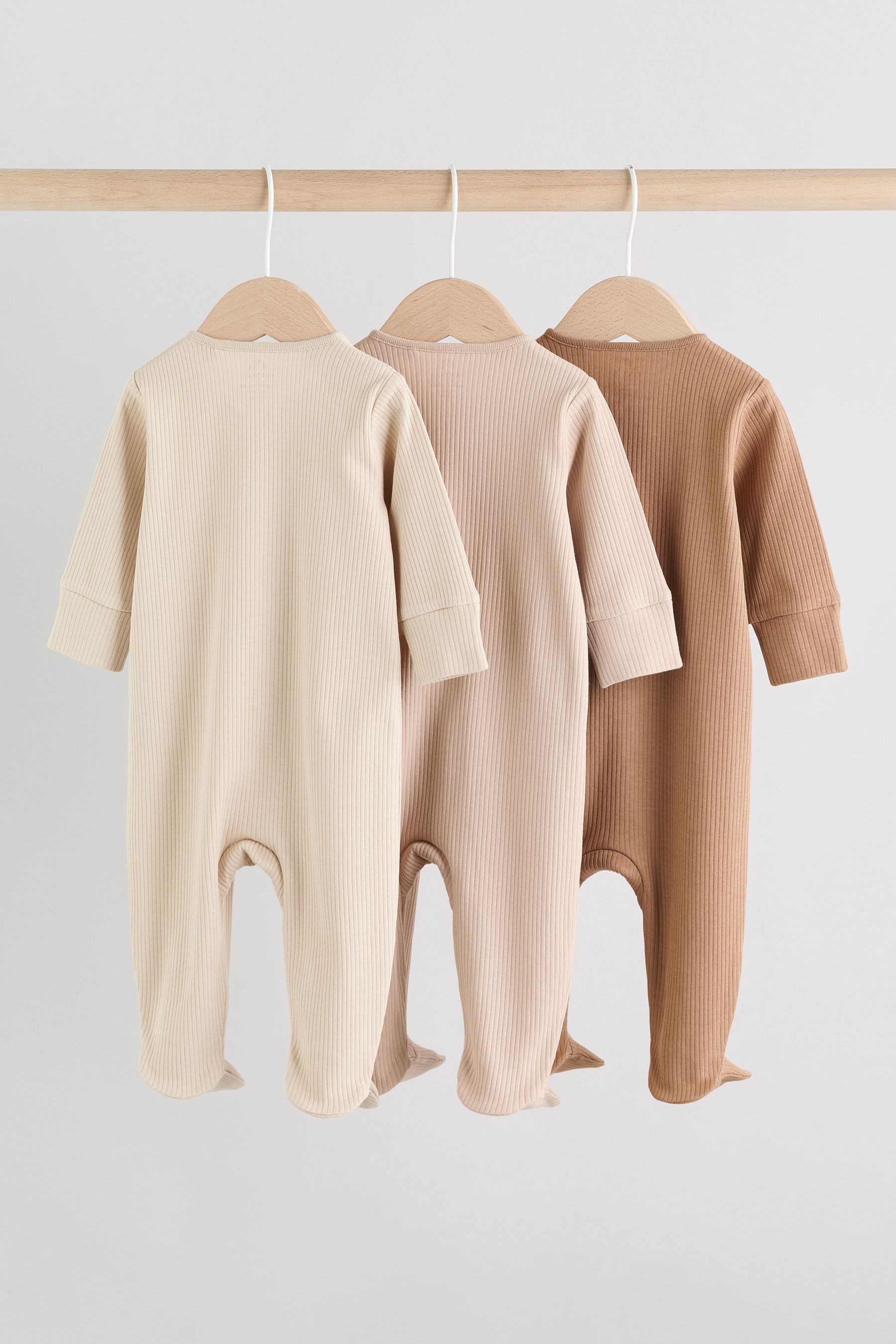 Next Schlafoverall 3er-Pack Babystrampler Zwei-Wege-Reißverschluss (3-tlg)
