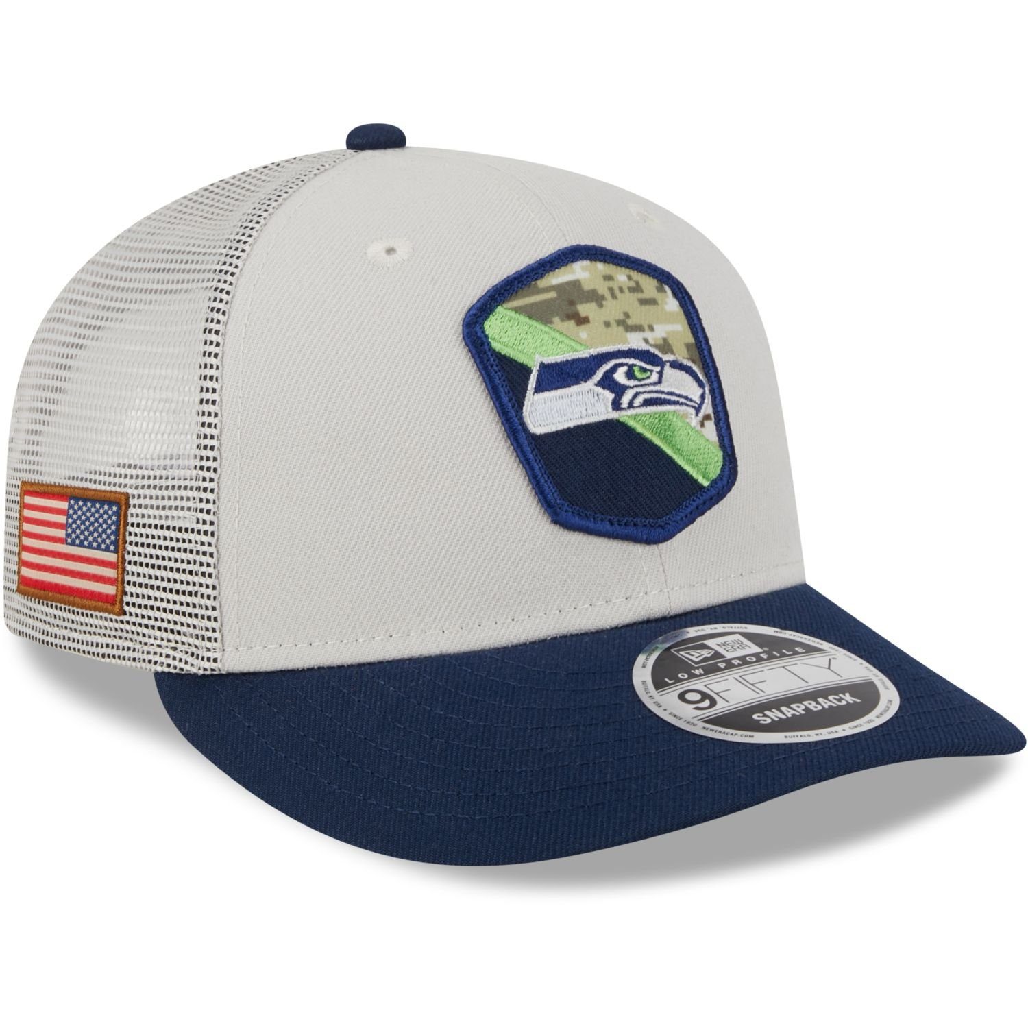 New Era Snapback Cap 9Fifty Low Profile Snap NFL Salute to Service Seattle Seahawks