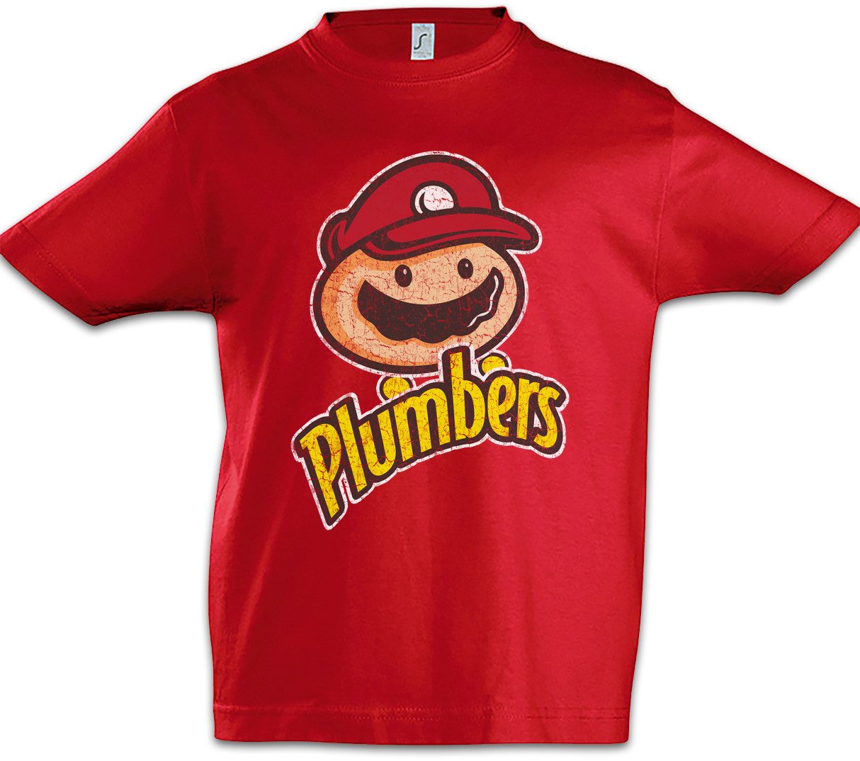 Print-Shirt Super Plumbers Kinder T-Shirt Klempner Installateur Mario Gas Geek