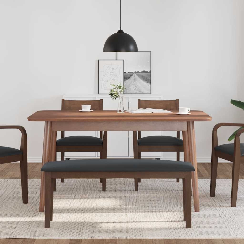 vidaXL Essbank Bank 110 cm Braun Massivholz Gummibaum