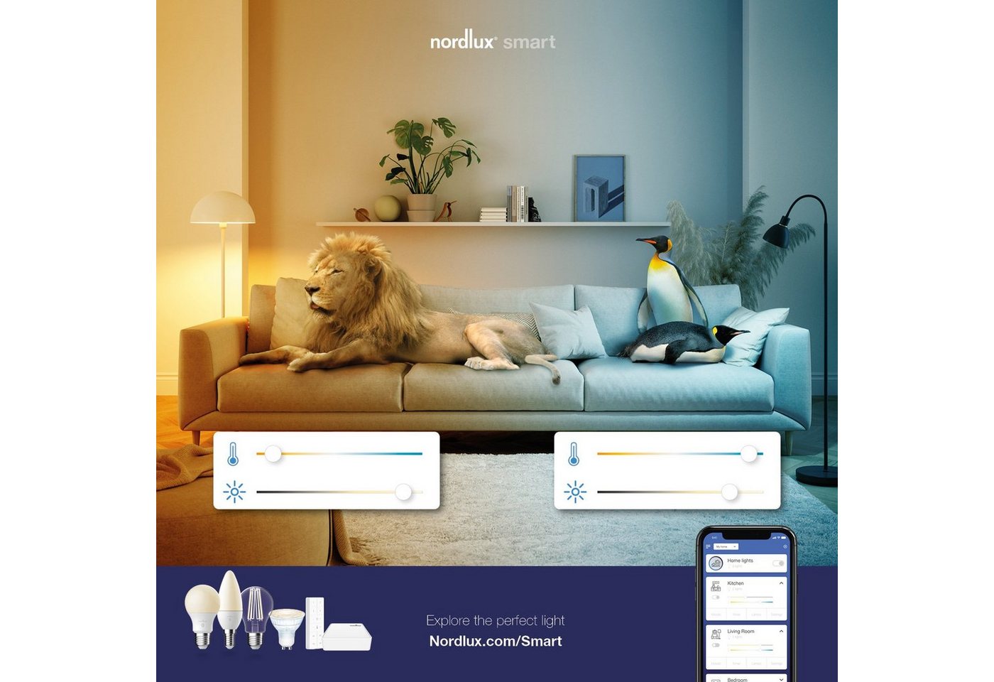 Nordlux »Smartlight« LED-Leuchtmittel, E27, 1 Stück, Farbwechsler, Smart Home Starter Kit inkl. 2 Leuchtmittel + Bridge,Steuerbar, Lichtstärke, Lichtfarbe, mit Wifi oder Bluetooth-kaufen