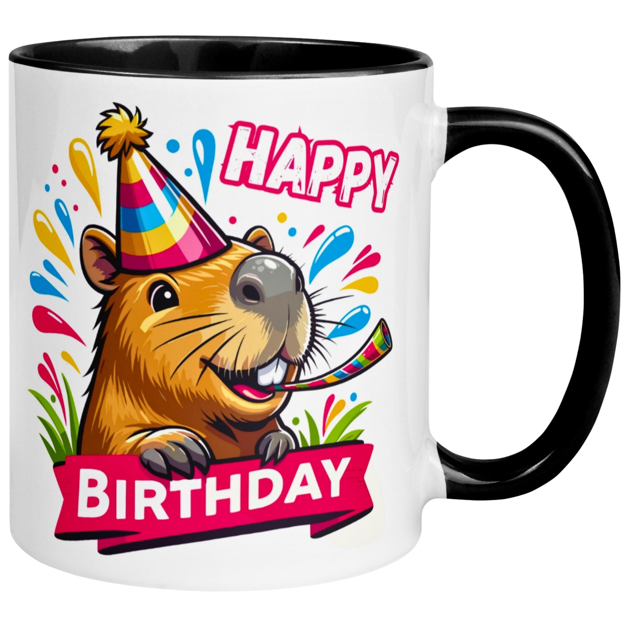 Momentals Tasse Geburtstag – Happy Birthday - Capybara – Geburtstagsgeschenk Mann Frau, Gratis Versand · Links-&Rechtshänder · Spülmaschinenfest