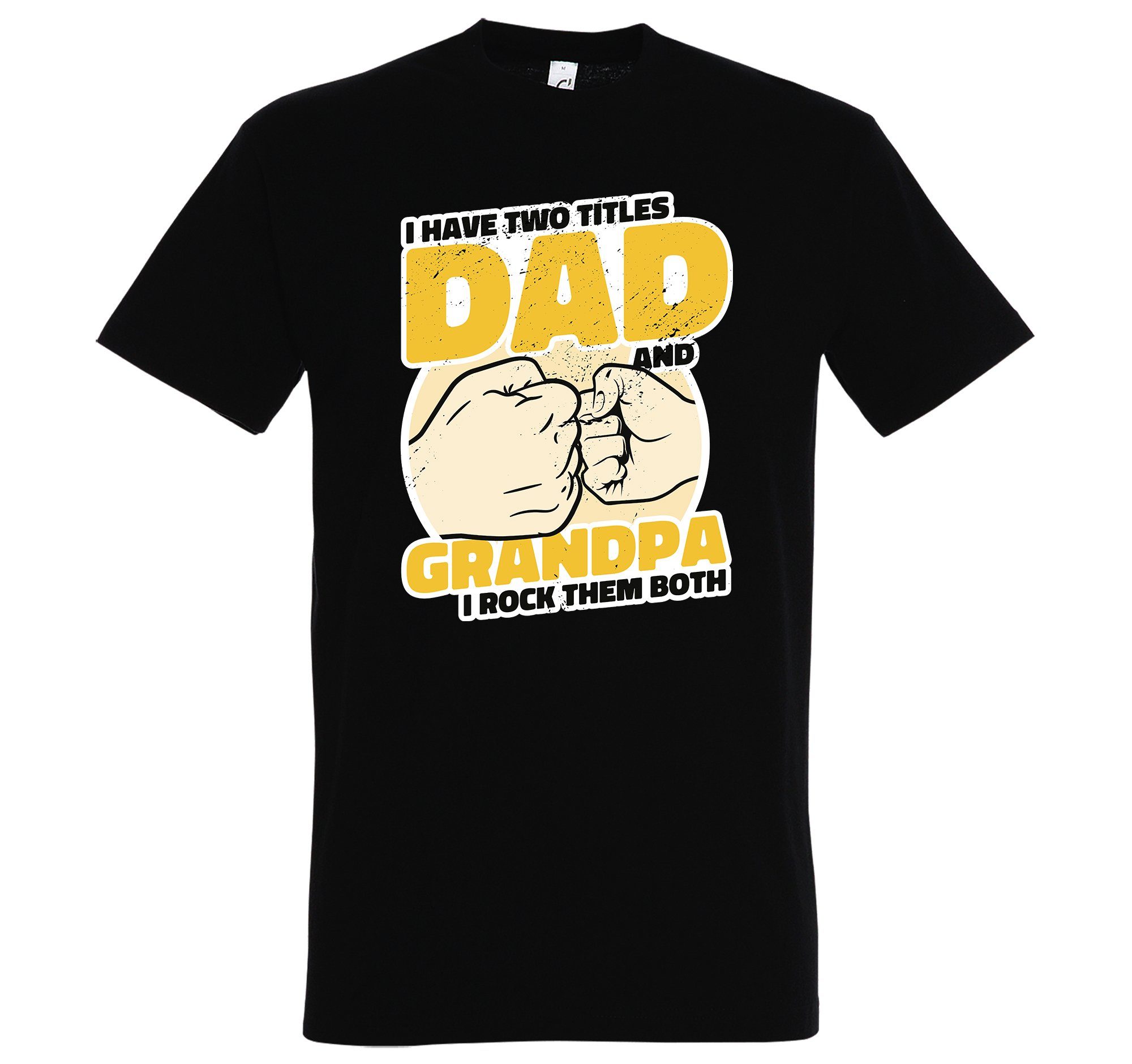 Grandpa Schwarz Shirt mit Frontprint Youth T-Shirt Herren Designz And trendigem Dad